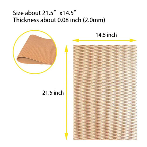 Multipurpose Rubber Sheet For Shoe Soles And Heel Repair And Furniture Pads 0.08 Inch Thick 21.5 By 14.5 Inch Khaki T Pattern