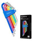 Color Coded Metric Allen Key Set 9 Piece Pro Grade Hex Keys Made From Hardened 6150 Chrome Vanadium Steel For Tough Durability And Corrosion Resistance Includes 1.5 2 2.5 3 4 5 6 8 10 Mm, color-coded set with case