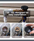 Installation steps for 720 Series Pressure Vacuum Breaker Repair Kit and Bonnet Repair Kit on Zurn Wilkins PVB assemblies.