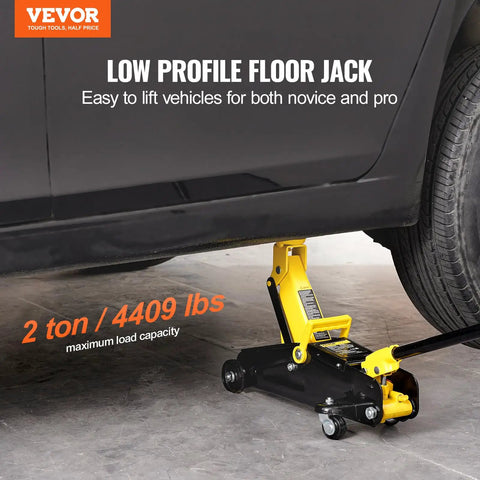 Low Profile 2 Ton Floor Jack For Cars Heavy Duty Iron Hydraulic Car Jack With Quick Lift Pump 4.9 To 13.2 Inch Lift Range