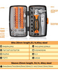 180 Degree Adjustable Ratchet Screwdriver And Wrench Set With Bit Kit Flexible Shaft Extension Metric Socket Set Open Case