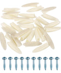 100 Pack Plastic Pocket Hole Plugs With 9mm Slant Caps And Pocket Screws For Pocket Hole Jig Woodworking Gear Beige Kit For Fast Clean Strong Joints In DIY Projects shown with screws