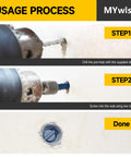 Usage process of 30 Piece One Quarter Inch By Two And Three Quarters Inches Concrete Screws With Slotted Hex Washer Head Masonry Stucco Anchors Kit Includes Three Sixteenths Inch Drill Bit Self Tapping For Easy DIY Friendly Anchoring To Masonry Block Or Brick Stucco in three steps with drill and screw.