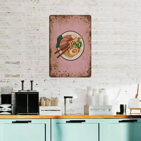 Dope Tonkotsu Noodles Themed Wall Art For Kitchen And Office, Funny Food Sign, Vintage Pewter Metal Wall Denoter, 8x12 Inch Decor