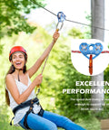 Heavy Duty Zipline Pulley Kit With 30kN Capacity And 6700 Lbs Tandem Dual Trolley for outdoor zipline use