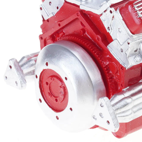 Full Scale Engine Display Model For Adults And Kids, Precision STEM Kit For Gearheads And Collectors, Hands On Build Toy With Realistic Engine Dimensions, Educational Automotive Engineering Project For Enthusiasts, red and silver resin engine close-up