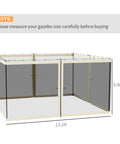 13 By 13 Universal Replacement Mesh Sidewall Netting For Patio Gazebos And Canopy Tents With Zippers Sidewall Only Cream Color