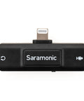 Top view of Lightning Audio Interface for iPhone and iPad With 3.5mm TRS and TRRS Mic Input, black compact design