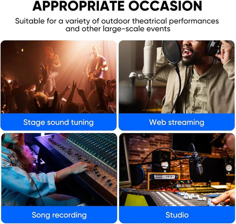 Four Channel Bluetooth Mixer With USB MP3 Player And 48V Phantom Power For Studio Recording And Live Gigs in various uses.