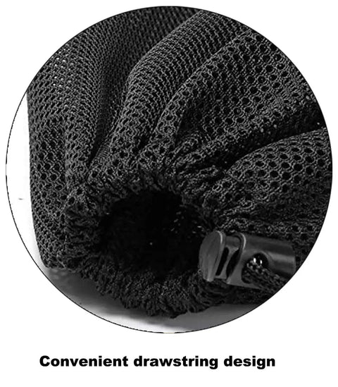 Close-up of Pond Pump Mesh Bags 2 Pack For Pond Biofilters And Aquarium Filtration, 12.2 X 15.9 Inches Drawstring detail