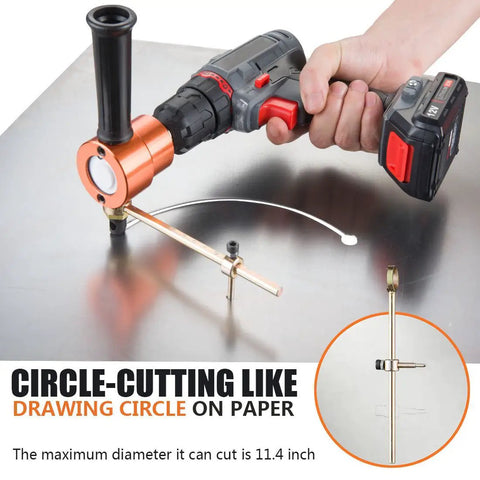 Double Head Sheet Metal Cutter Nibbler Drill Attachment For Straight Curve And Circle Cutting, Cuts 14 Gauge Steel With Burr Free Edges, 360 Degree Cutting Head, HSS Blades, A Real Workhorse For Home DIY And Car Repair