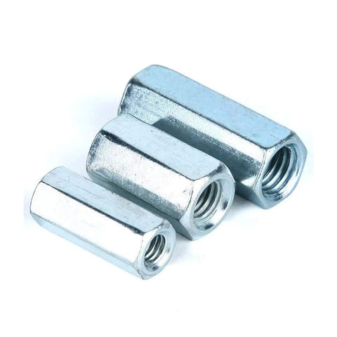 5 Pack M12 X 1.75 Thread Round Rod Coupling Nuts 36mm Long Zinc Plated Joint Nut Connector Kit For Industrial Fasteners 14mm Outer Diameter 5 Pieces For Indoor Outdoor Tough Use, zinc plated