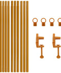 Badass Heavy Duty Over The Table Rod Stand For Balloons And Props With Secure Grip Clamps includes golden rods and clamps.