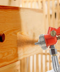Heavy Duty Pneumatic Paint Sprayer Built Tough As Nails For Clean Smooth Automotive And Fence Coatings No Fuss Setup Quick Stash spraying finish on wood