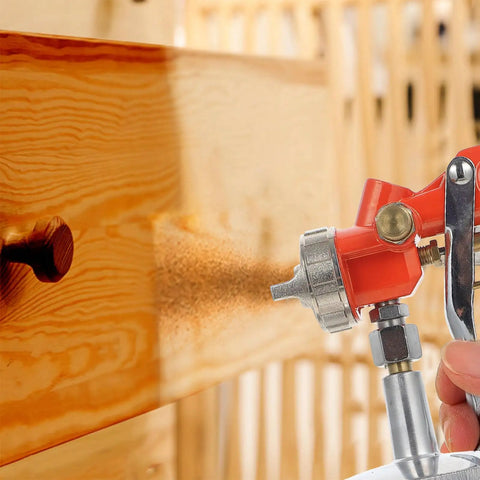 Heavy Duty Pneumatic Paint Sprayer Built Tough As Nails For Clean Smooth Automotive And Fence Coatings No Fuss Setup Quick Stash spraying finish on wood