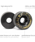 Outdoor Roller Skate Wheels 32x58mm 90A Black 4 Pack for Park Ramps Street Bowls and Outdoor Quad Skating Durable Urethane