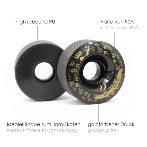 Outdoor Roller Skate Wheels 32x58mm 90A Black 4 Pack for Park Ramps Street Bowls and Outdoor Quad Skating Durable Urethane
