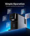 Ultimate Countertop Nugget Ice Maker Featuring Auto Drop Ice And No Sweat Self Cleaning Routine control panel with intuitive interface.