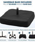 Sandbag base setup for 10 Foot Offset Cantilever Patio Umbrella With Sandbag Base Included Up To 80 Lbs For Backyard Garden And Pool Beige