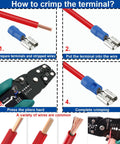 Step-by-step guide to using Insulated Wire Crimp Connectors Assortment Kit With Ring, Spade, Butt, and Quick Disconnect Terminals.