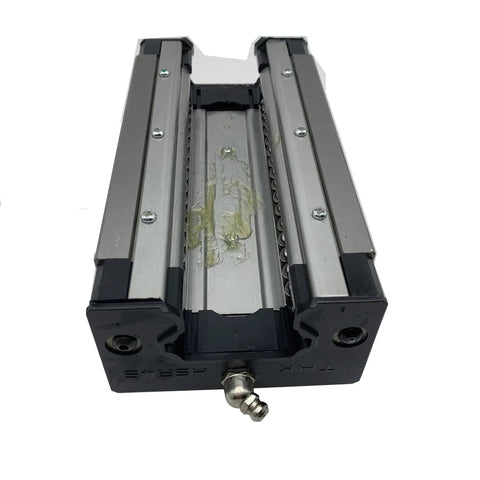 Close view of Beefy Linear Guide Rails For CNC Machines And 3D Printers, HSR30LR Style LM Block Bearings with lubrication.
