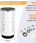 Adjustable Measuring Cup Set With 2 Cup Plastic Cups And 5 Stainless Steel Spoons For Precise Cooking And Baking No Fuss Kitchen Kit Built Like A Pro With Dual Material Design And Easy Pour, 2-cup cup and 5 spoons