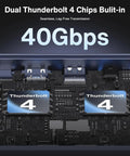 Close-up of Dual Thunderbolt 4 chips built-in for 40Gbps transmission in the Thunderbolt 4 DisplayLink dock.