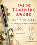 Lightweight Aluminum Wakizashi Iaito For Iaido Training 21 Inch Unsharpened Practice Blade With Fuller Groove Bamboo Tsuba