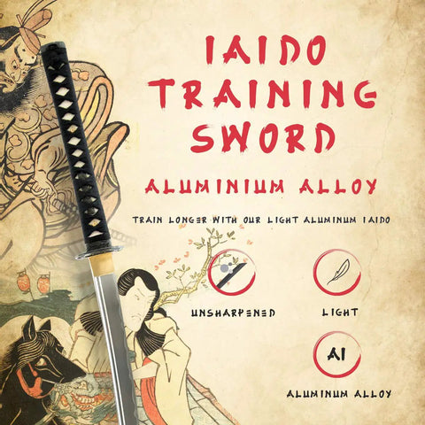 Lightweight Aluminum Wakizashi Iaito For Iaido Training 21 Inch Unsharpened Practice Blade With Fuller Groove Bamboo Tsuba