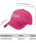 Dope Lil Bit Emo Yeehaw Style Hat For Women Adjustable Cap With Front Artwork in pink with size dimensions shown