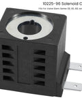 12V DC Solenoid Coil 16W with Dual Spade Connectors for hydraulic power unit, fits Valve Stem Series 08 80 88 98, black casing