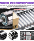 Heavy Duty Galvanized Gravity Conveyor Rollers For Warehouse Moves And Factory Runs Durable Non Powered Steel Rollers close-up of roller with round shaft and spring expansion