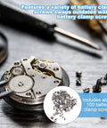 Watch Screws Kit 100 Pieces Micro Screw Assortment for Battery Clamp Replacement and Quick Watch Repair Gear