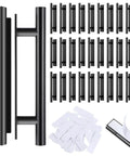 Self Stick Adhesive Cabinet Handles 30 Pack with Double Sided Tape for Easy Installation No Drill Required ABS Plastic Black Finish