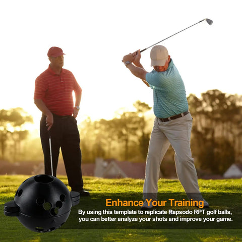 Golfer using Magnetic Golf Ball Marking Template For Rapsodo RPT MLM2PRO on a sunny course.