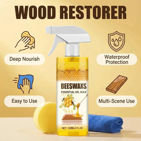 Beeswax Furniture Polish And Cleaner With Quick Fix Wood Repair Stick For All Wood Types Tables And Cabinets 120 ml spray bottle