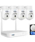 5MP Wireless PTZ Security Camera System with Indoor And Outdoor IP66 Weatherproof Cameras 4K 10CH NVR 1TB Hard Drive