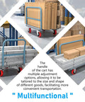 Heavy Duty Steel Panel Truck Cart Built Like A Tank With 2000 Lbs Capacity And Six Inch Smooth Wheels For Moving Drywall Lumber And Gear Zero Hassle On Any Job Site, showcasing adjustable handle and loaded with boxes.