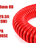 Red coiled 9m PA hose for Pro Grade Heavy Duty Truck Air Blower Duster Cleaning Kit with 8mm OD