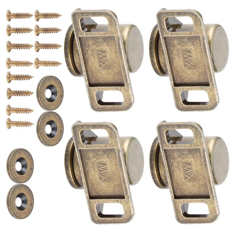 Magnetic Cabinet Door Catch 4 Pack Zinc Alloy Hardware Fittings With Bronze Finish Built To Last Over 50000 Open Close Cycles