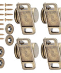 Vintage Magnetic Door Catch Set 4 Pieces Zinc Alloy Hardware for Cabinets and Wardrobes Green Bronze Finish