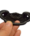 4 Pcs Black Ring Drawer Pulls With Screws, Vintage Antique Style Cabinet Handles for Furniture Wood Boxes, Medium Size, Zinc Alloy