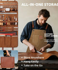 All In One Leatherworking Tool Kit With Cutting Mats Apron Stamping Engraving Punching Sewing And Sanding Tools for leather projects