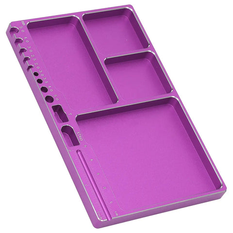 Purple rectangular Magnetic Aluminum Screw Tray For RC Repairs And Maintenance Holds Screws Nuts And Washers The Go To Organizer