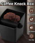 Espresso Knock Box With Large Capacity For Fast Grounds Disposal, Durable Shock Absorbing Puck Bin, Removable Bar