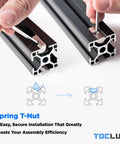 Beefy Black 4040 Aluminum Extrusion Corner Bracket Kit with 20 Corner Brackets 40 M6 Spring T Nuts and Screws installation