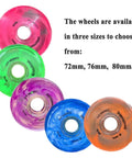 Pink Inline Skate Wheels Replacement Set 72Mm 76Mm 80Mm 83A Hardness With High Rebound Bearings in vibrant colors