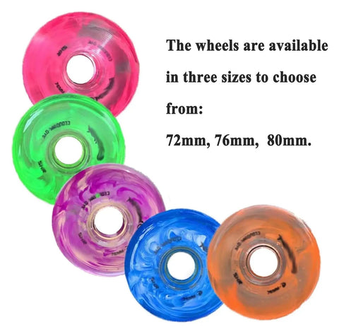 Pink Inline Skate Wheels Replacement Set 72Mm 76Mm 80Mm 83A Hardness With High Rebound Bearings in vibrant colors