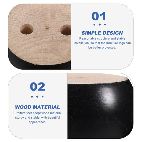 Solid Wood Furniture Legs Replacement 6 Piece Bun Style Couch Feet For Sofa And Coffee Table Stable And Sturdy Easy Install DIY Classic Elegant Look For Home Decor showing design and material details.