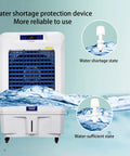 Water shortage protection device for No Fuss Portable Evaporative Air Cooler, 3 Speed Swamp Cooler with digital features.